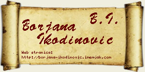 Borjana Ikodinović vizit kartica